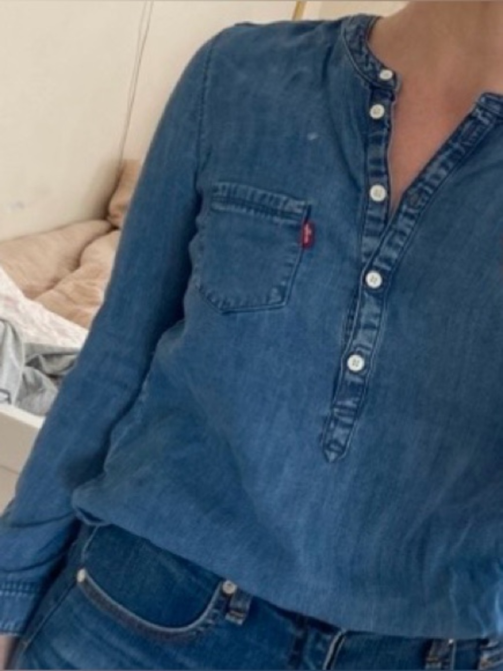 LEVI’S Blue Denim Henley Shirt/top
XS